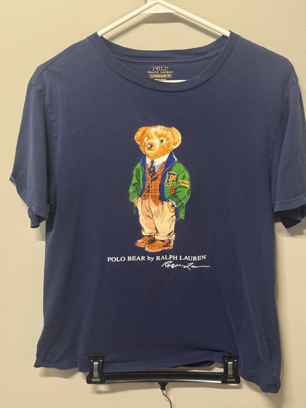 Polo Ralph Lauren Polo Bear T Shirt Youth XL 18 20 Navy Blue Graphic Teddy Bear